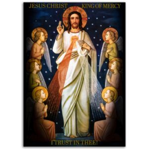 Jesus Christ King of Mercy ✠ Museum-Quality Matte Paper Poster Wall Art Rosary.Team