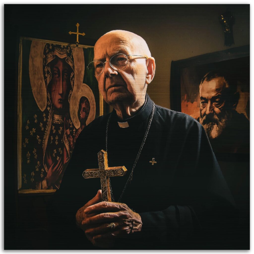 Father Gabriele Amorth – Brushed Aluminum Print