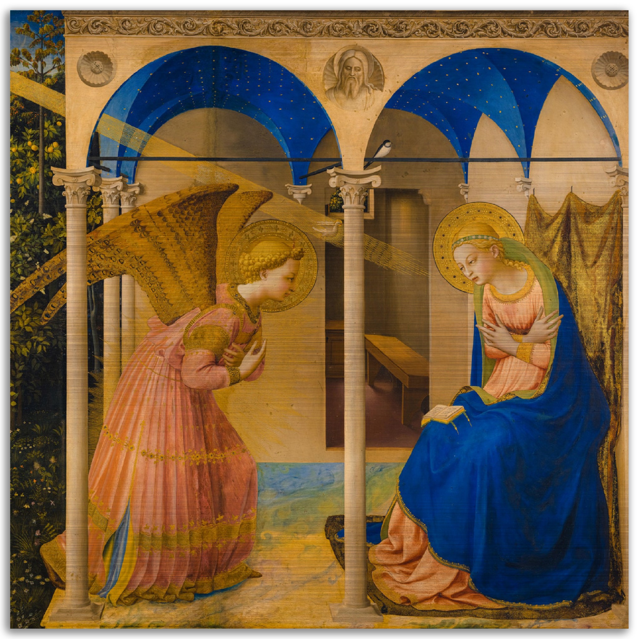 Annunciation by Fra Angelico Brushed Aluminum Icon