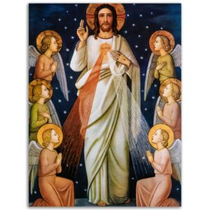 Jesus Christ King of Mercy ✠ Museum-Quality Matte Paper Poster 24×32 Museum-Quality Matte Paper Poster Wall Art Rosary.Team