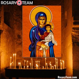 Our Lady of Ilige (ileej) – Wood Icon Maronite Rosary.Team