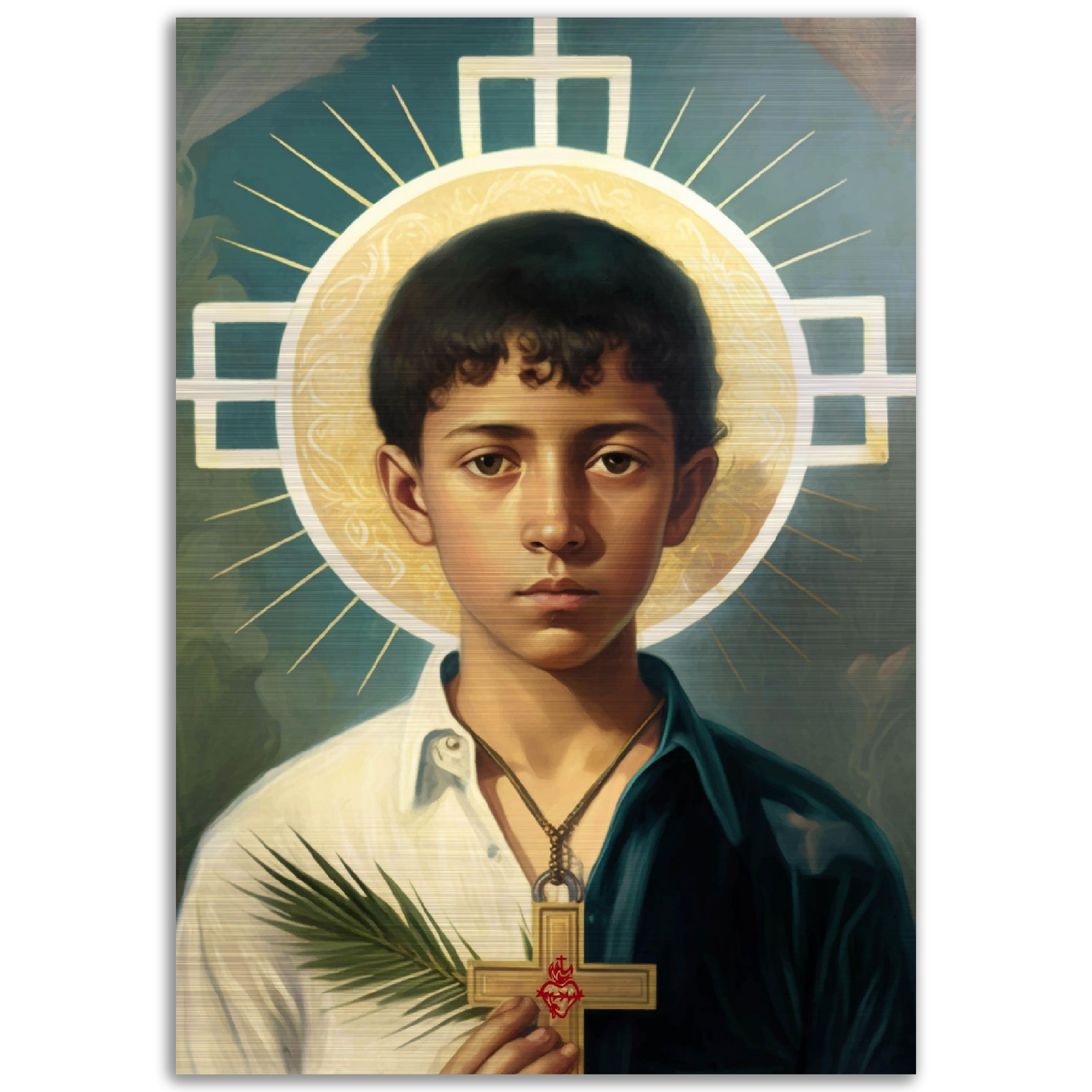 Saint José Sánchez del Río, Martyr ✠ Brushed Aluminum Icon Brushed Aluminum Icons Rosary.Team