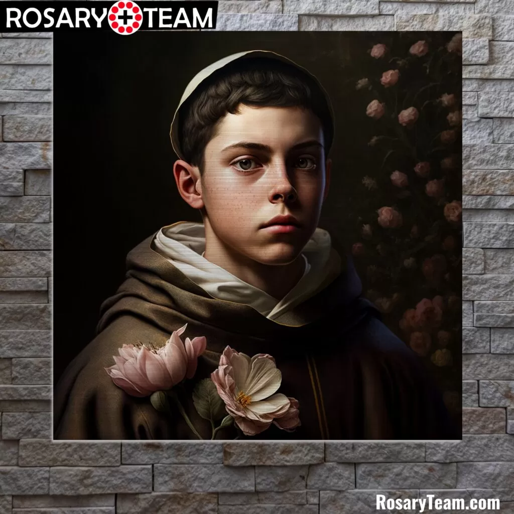 Young St Anthony of Padua – Brushed Aluminum Icon