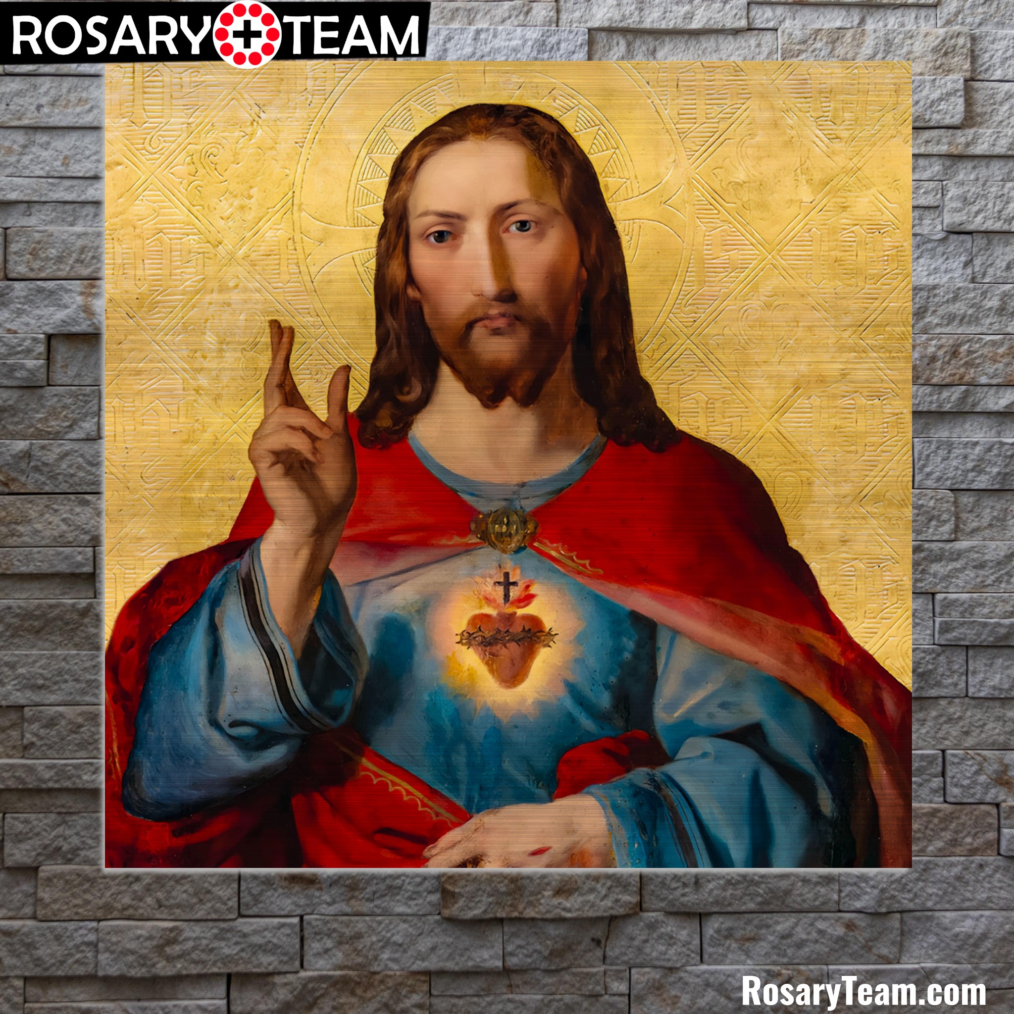 Most Sacred Heart of Jesus Icon – Brushed Aluminum