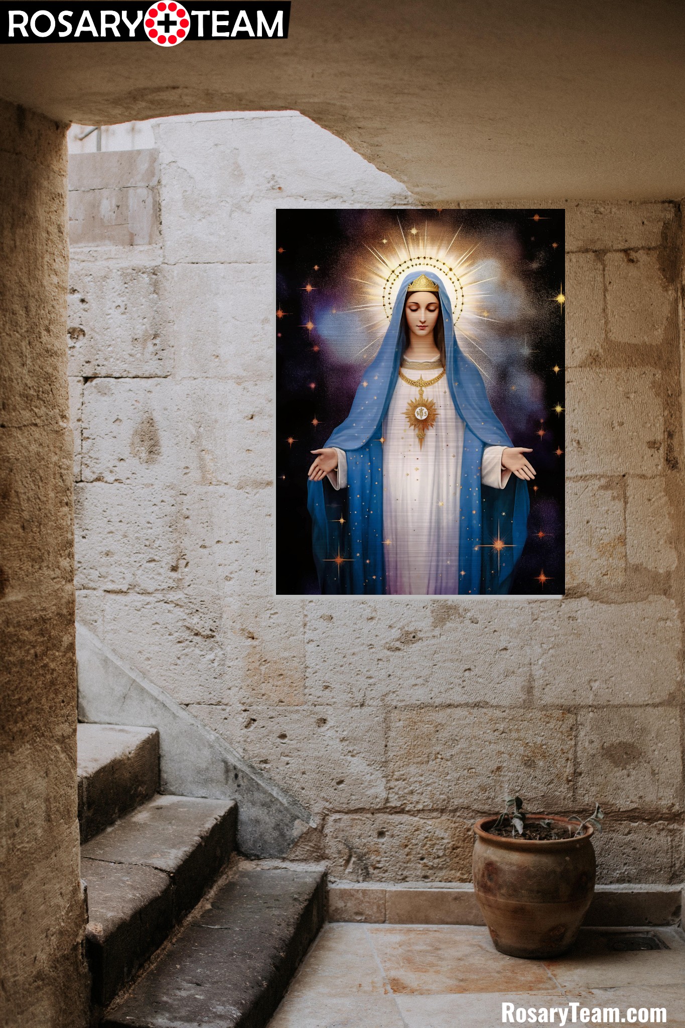 Our Lady of Mount Carmel of Garabandal Icon Brushed Aluminum