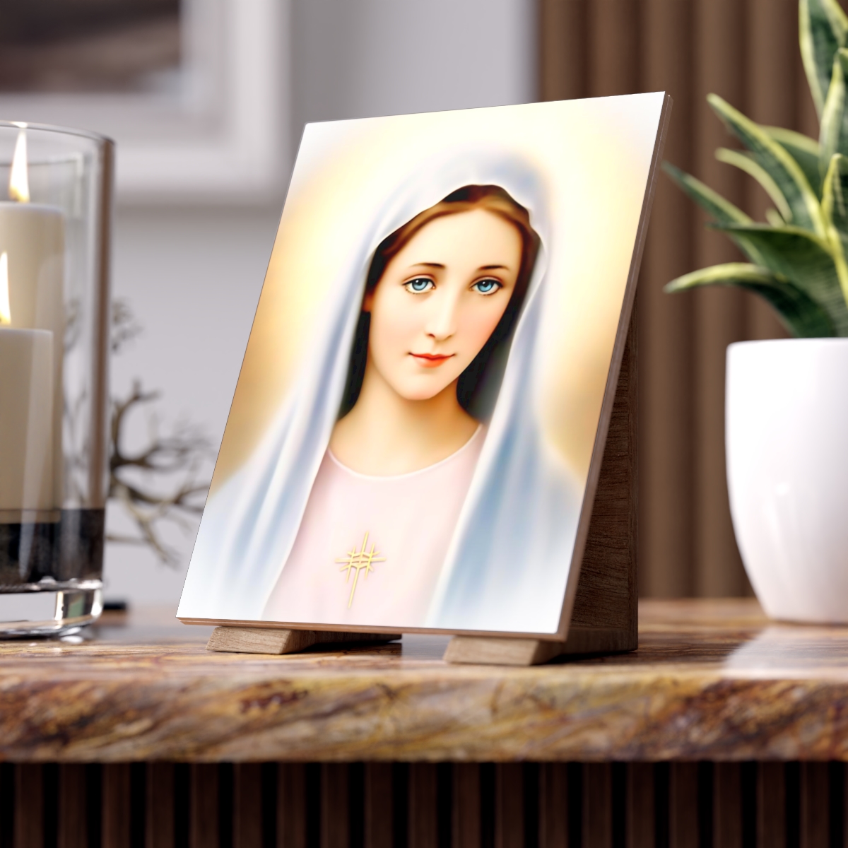 Our Lady of Tihaljina – Medjugorje Ceramic Icon Tile Accessories Rosary.Team