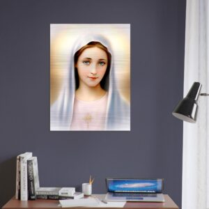 Our Lady of Tihaljina – Medjugorje Icon Brushed Aluminum Brushed Aluminum Icons Rosary.Team