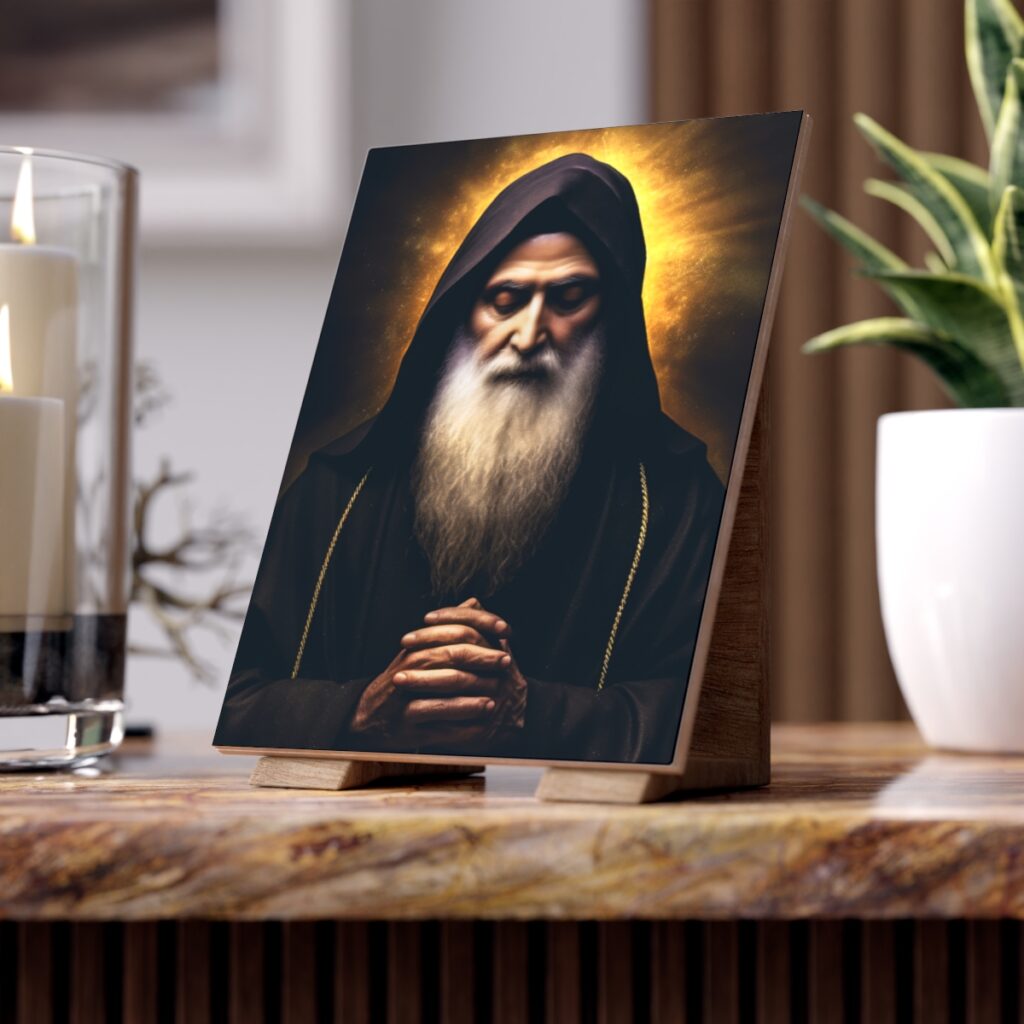 St Charbel, heart full of compassion Ceramic Photo Icon