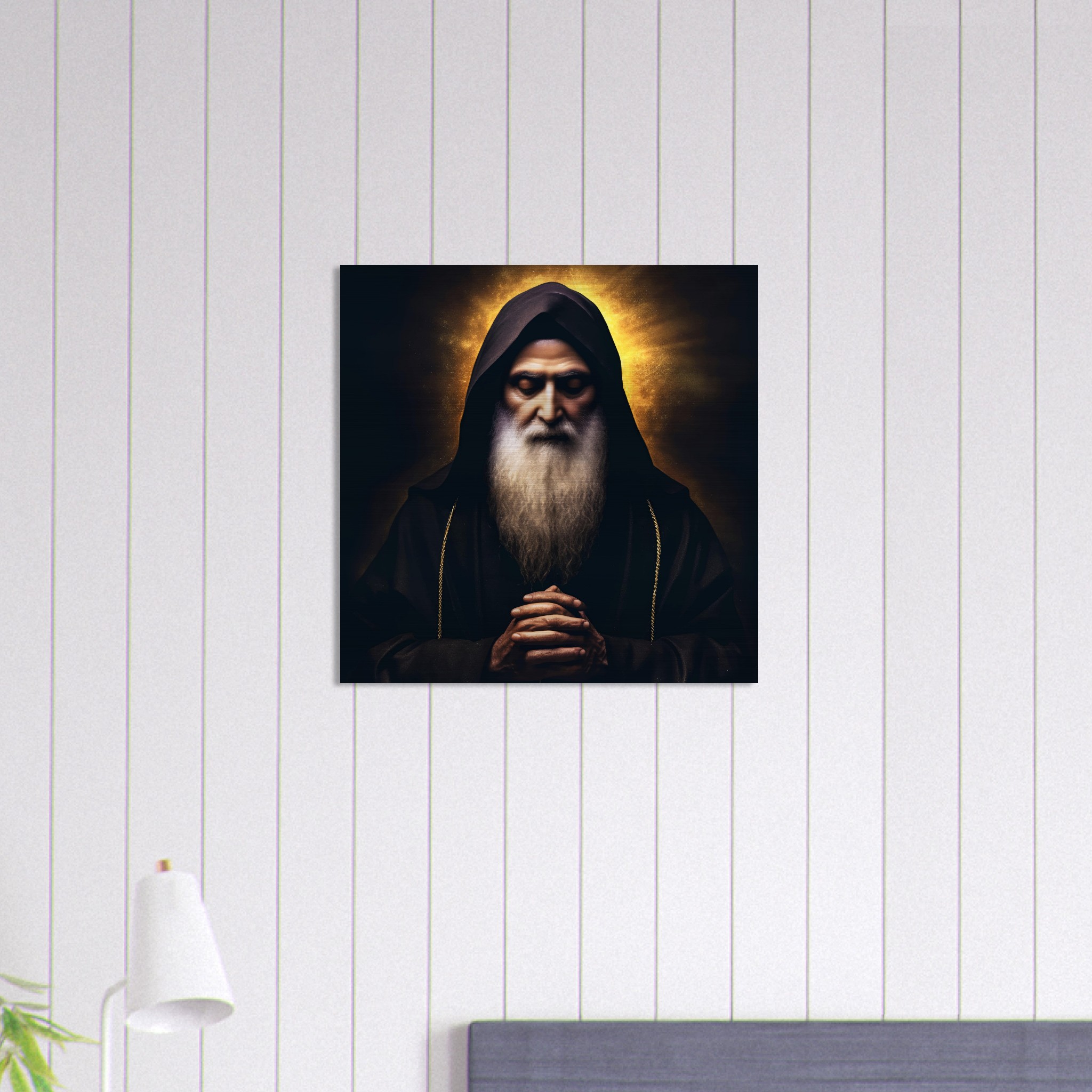 St Charbel, heart full of compassion Icon Brushed Aluminum