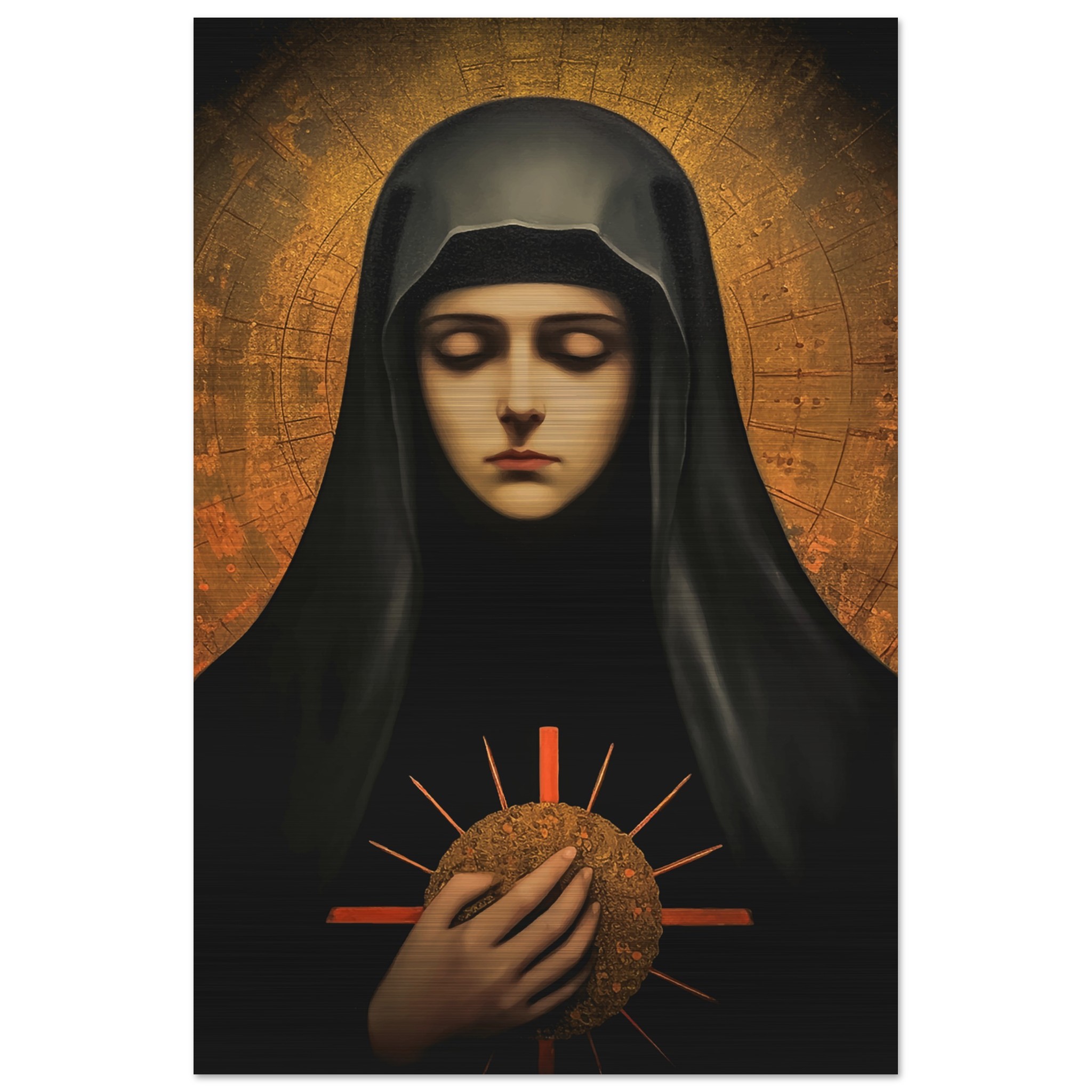 Saint Rafqa Beloved Maronite Nun Icon Brushed Aluminum Saint Rafka St Rebecca