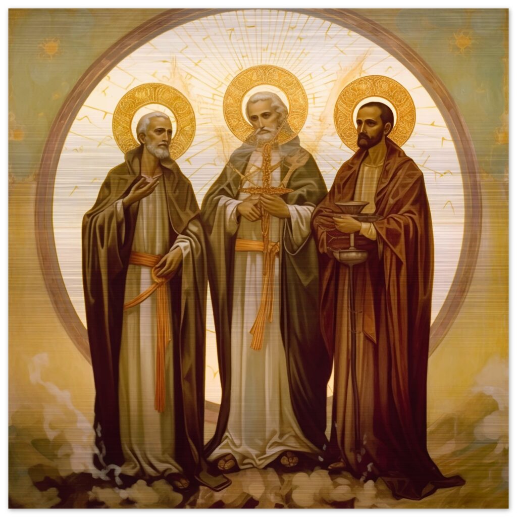 Martyrs Massabki Brothers Maronite Saints from Damascus Icon Brushed Aluminum