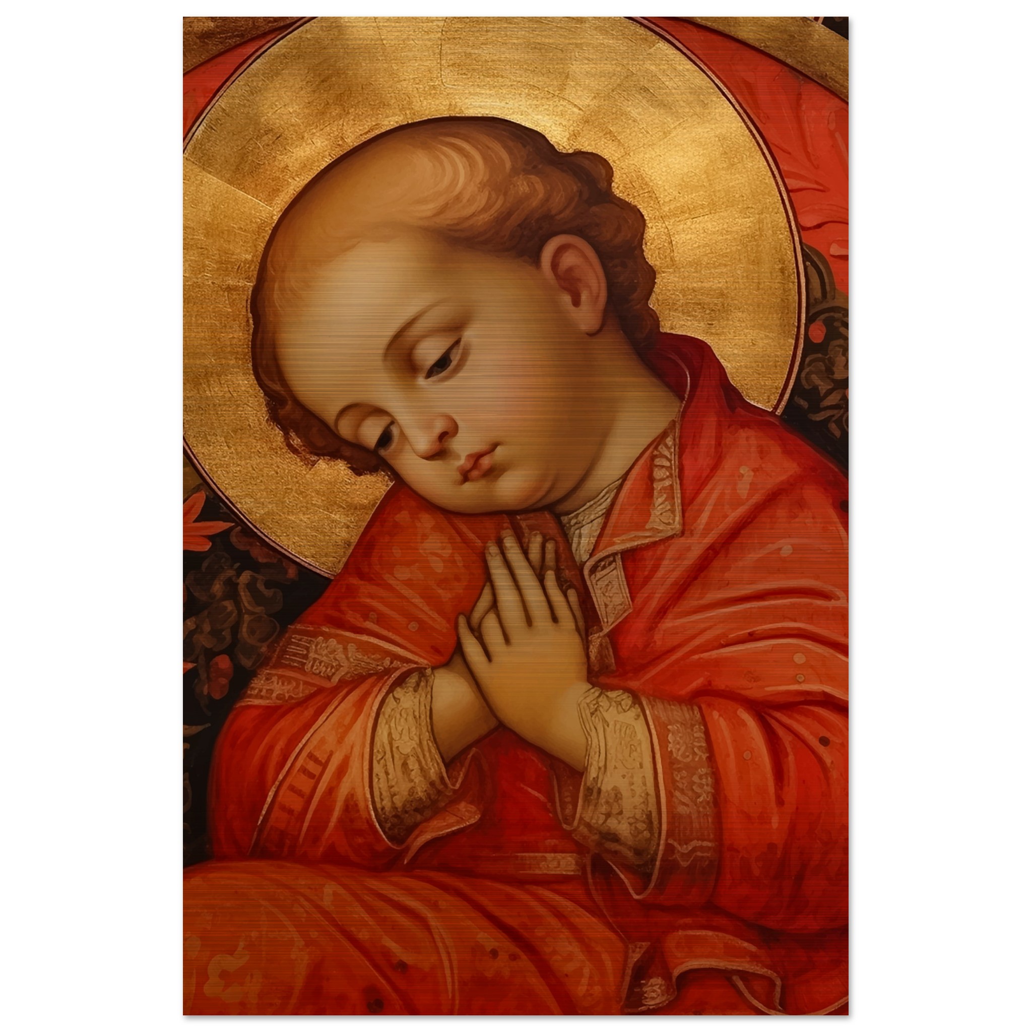 Blessed Un-named Baby of the Ulma Family Icon Brushed Aluminum Samaritans from Markowa, Poland Martyrs