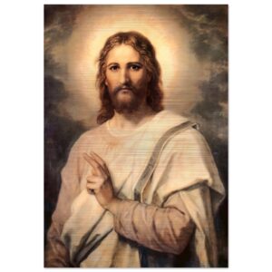 Portrait of Christ, The Savior Icon Brushed Aluminum Brushed Aluminum Icons Rosary.Team