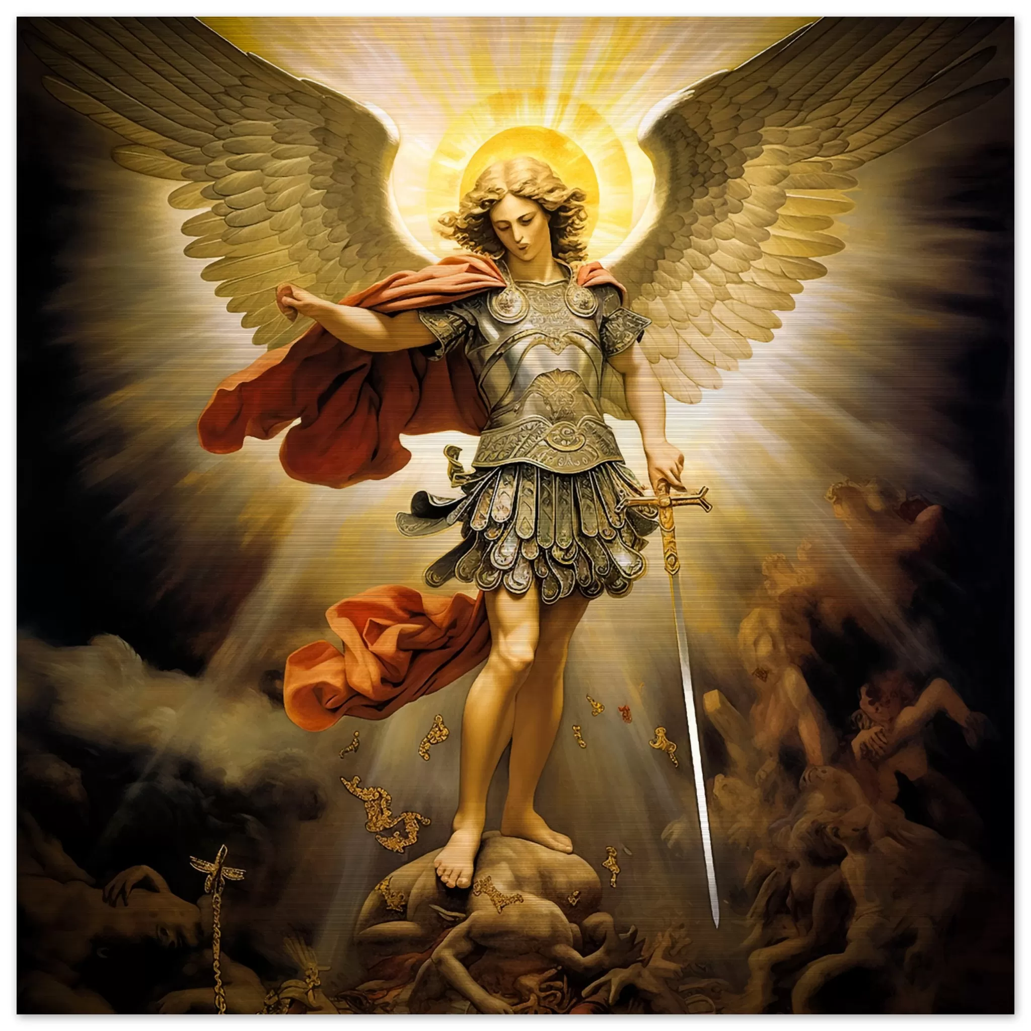 Icon Consecration to St. Michael the Archangel Brushed Aluminum Print
