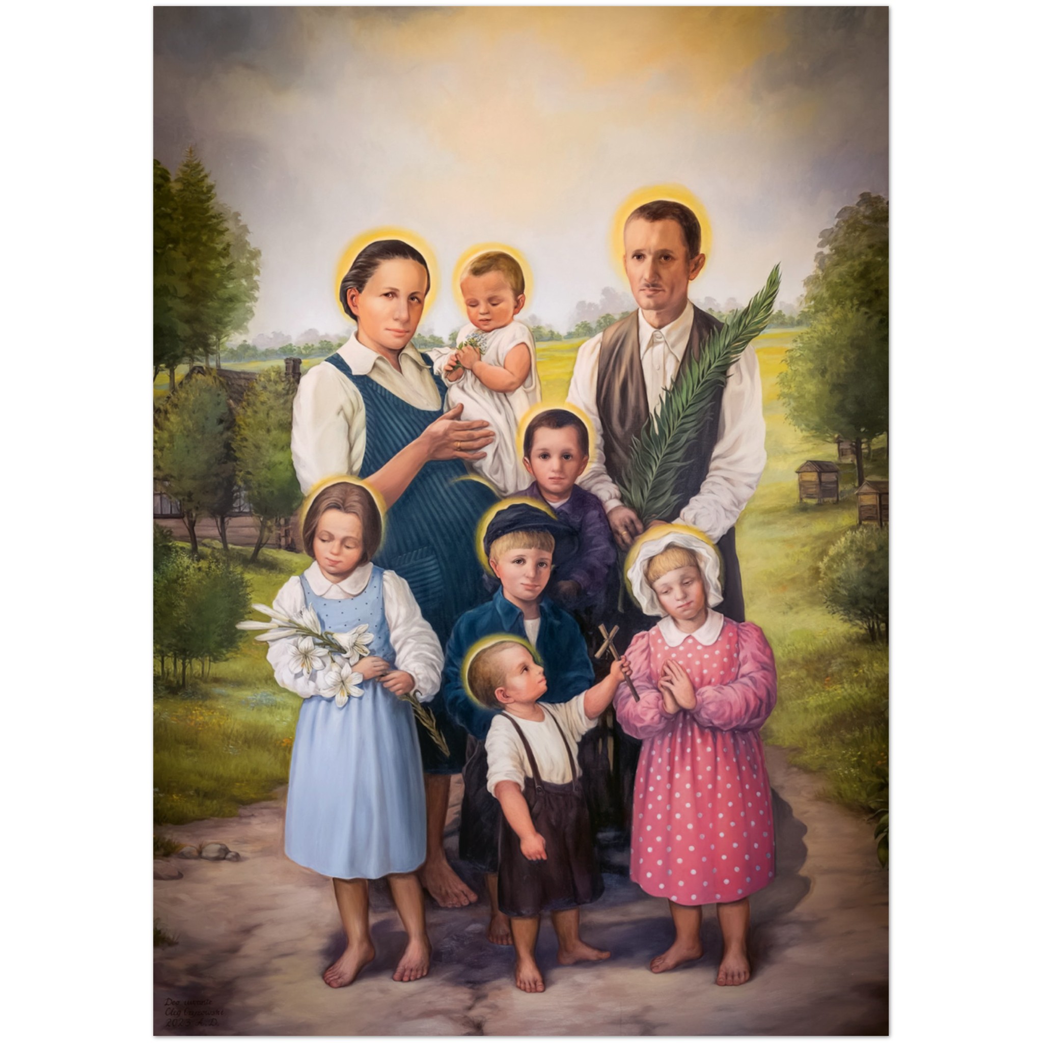 Ulma Family – 10 copies Silk Paper Print – Poland – Martyred and Blessed Together Wall Art Rosary.Team