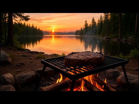 It’s pouring rain but we’re going for it! Cooking a steak!