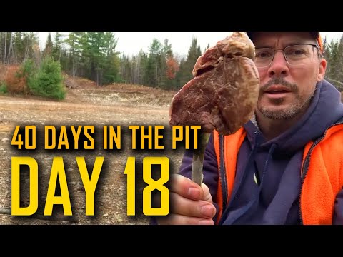 DAY 18: 40 DAYS in THE PIT 🔥 Campfire STEAK on a STICK