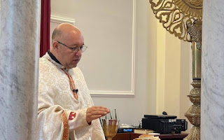 Melkite Greek Catholic priest Father Marios Khairallah told ACI MENA that he found the Eucharistic bread intact after 47 days in the damaged parish. | Credit: Photo courtesy of Father Marios Khairallah