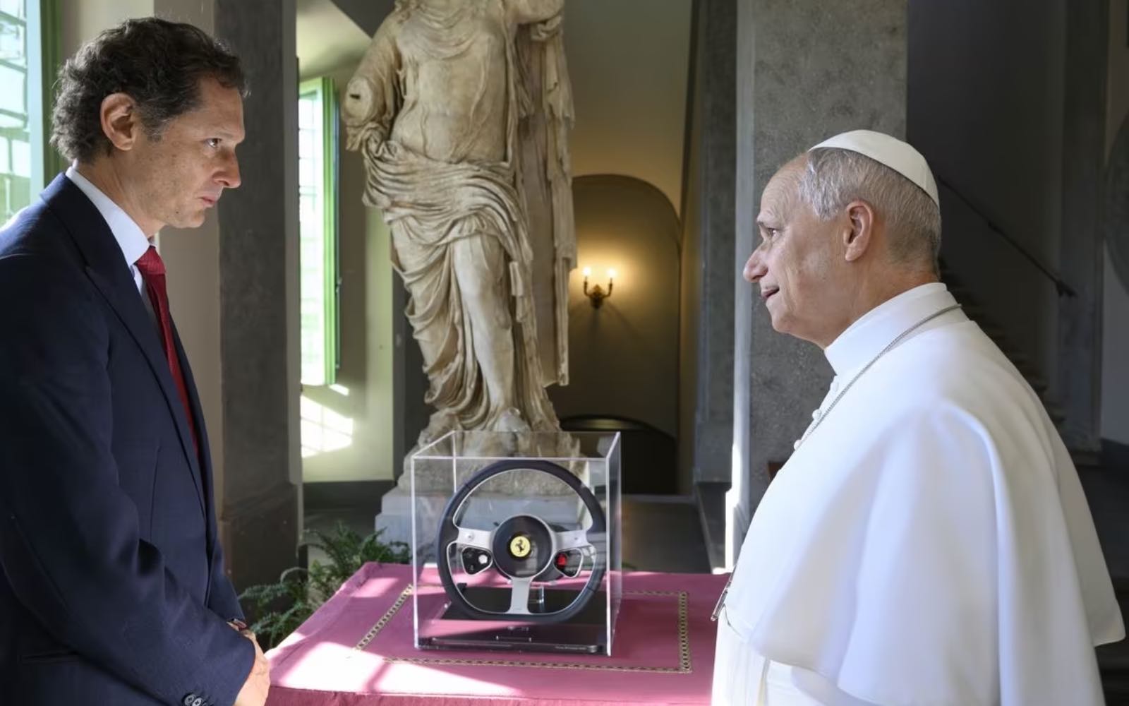 Pope receives Ferrari Luce steering wheel — Italian brand’s first fully electric car