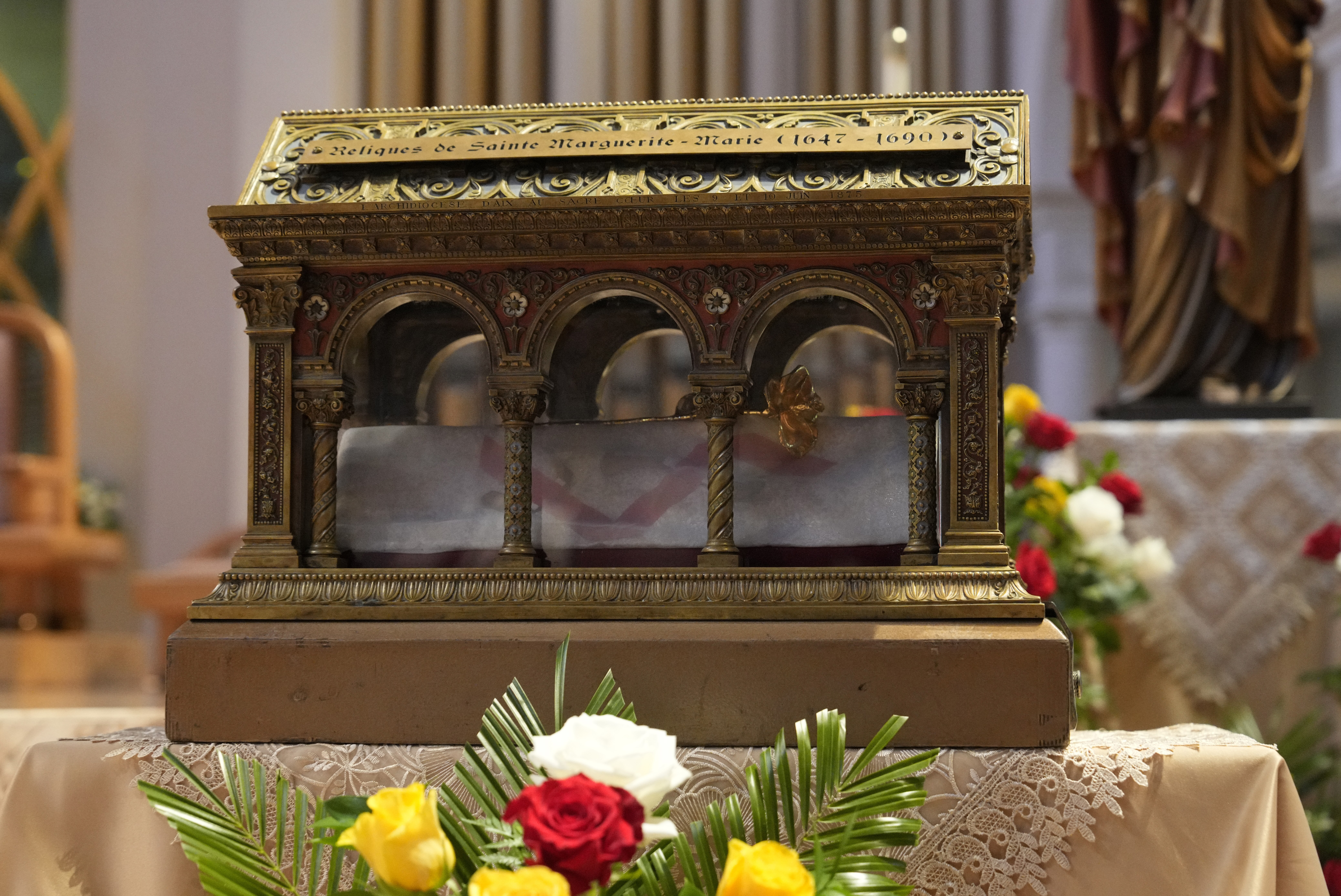 Major relics of St. Margaret Mary Alacoque rest at the Basilica of the National Shrine of Mary, Queen of the Universe, before the U.S. bishops’ consecration of the nation to the Sacred Heart in Orlando, Florida, on June 11, 2026. | Credit: Photo courtesy of Paul Haring/Knights of Columbus