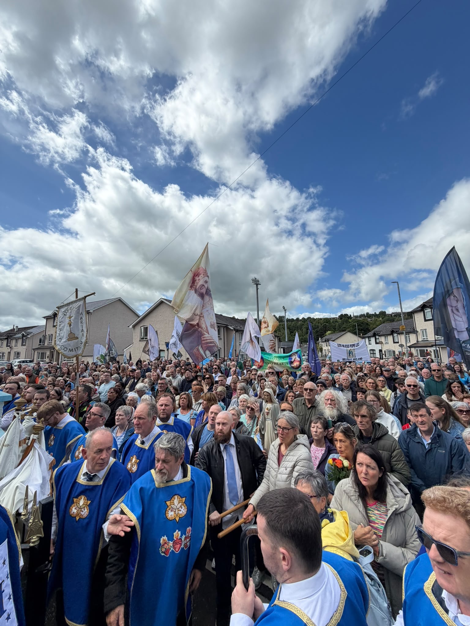 Thousands take part in a Eucharistic procession In Derry City, Northern Ireland, on June 13, 2026, to mark the feast of the Immaculate Heart of Mary. | Credit: Photo courtesy of Worldwide Marian Procession
