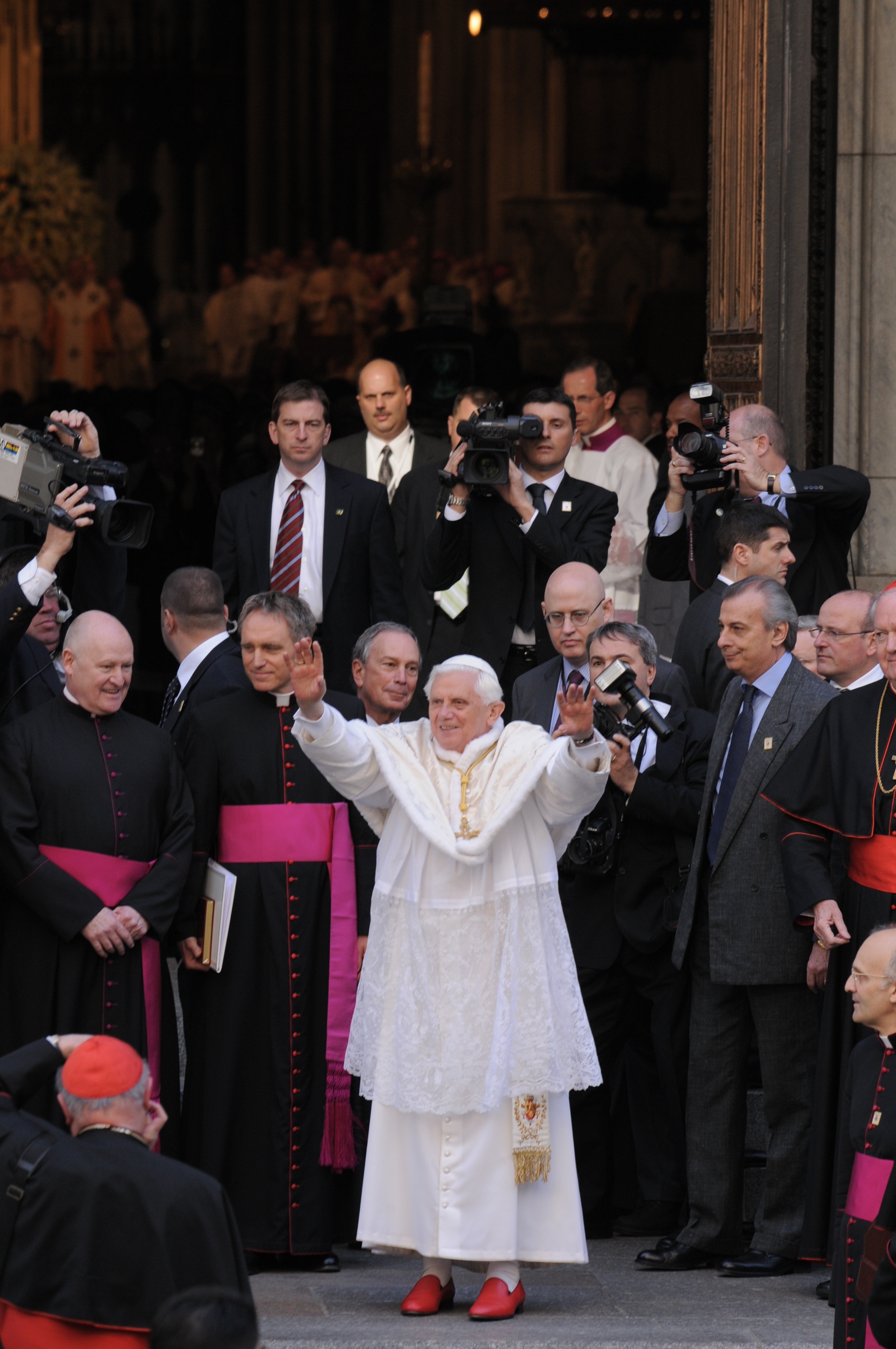 Pope Benedict XVI arrives to St. Patrick’s Cathedral in New York during his only visit to the United States from April 15–20, 2008. | Credit: Vatican Media