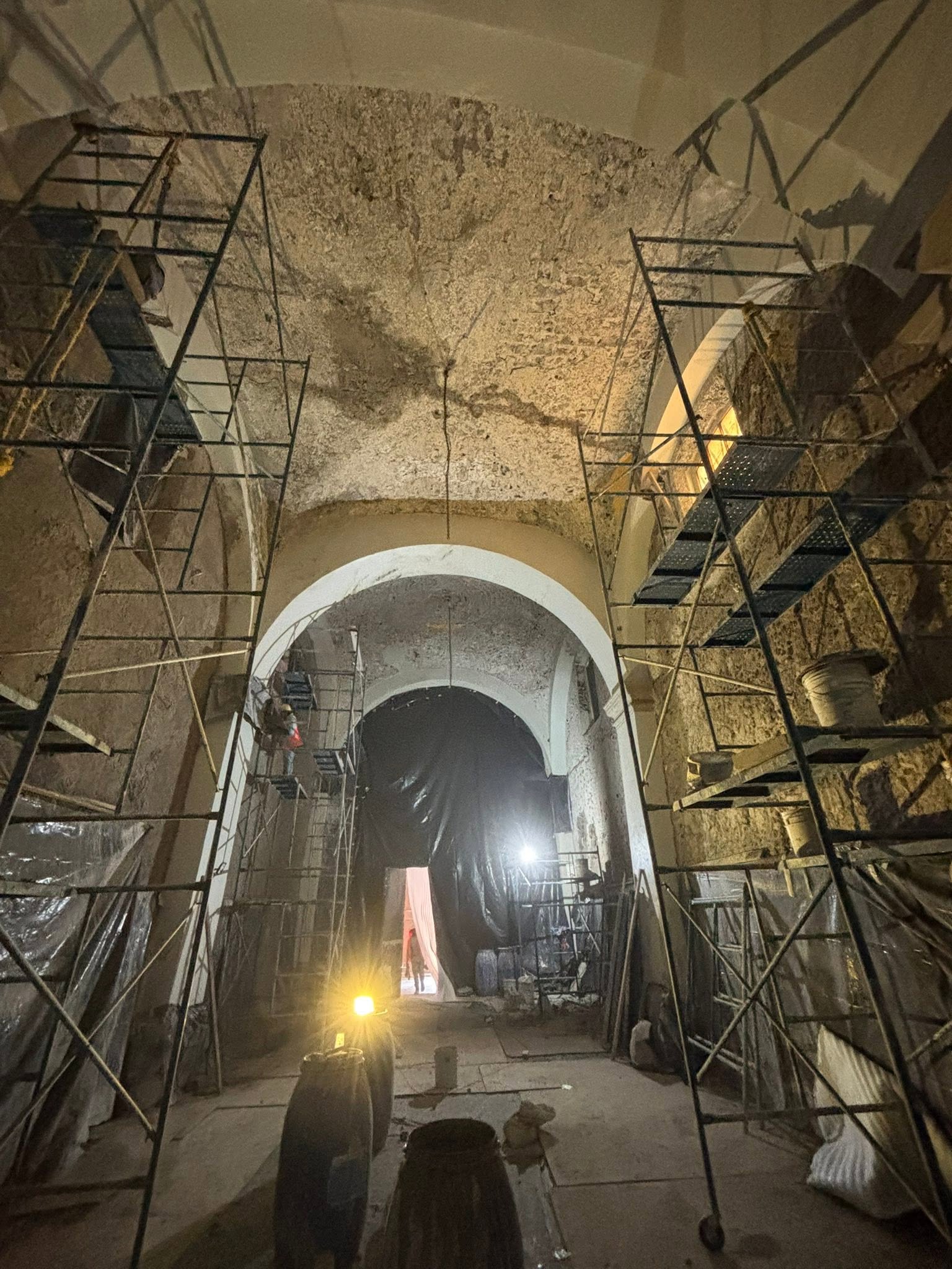 Restoration work at the Holy True Cross Parish. | Credit: Holy True Cross Parish, Mexico City