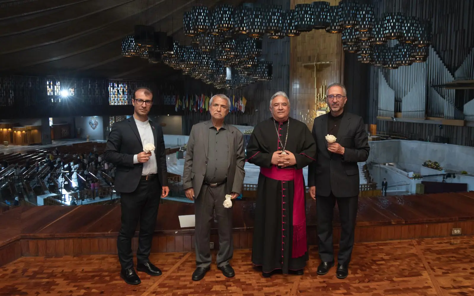 The Iranian delegation with Monsignor Edgar Alan Valtierra López during their visit to Our Lady of Guadalupe Basilica. | Credit: Our Lady of Guadalupe Basilica