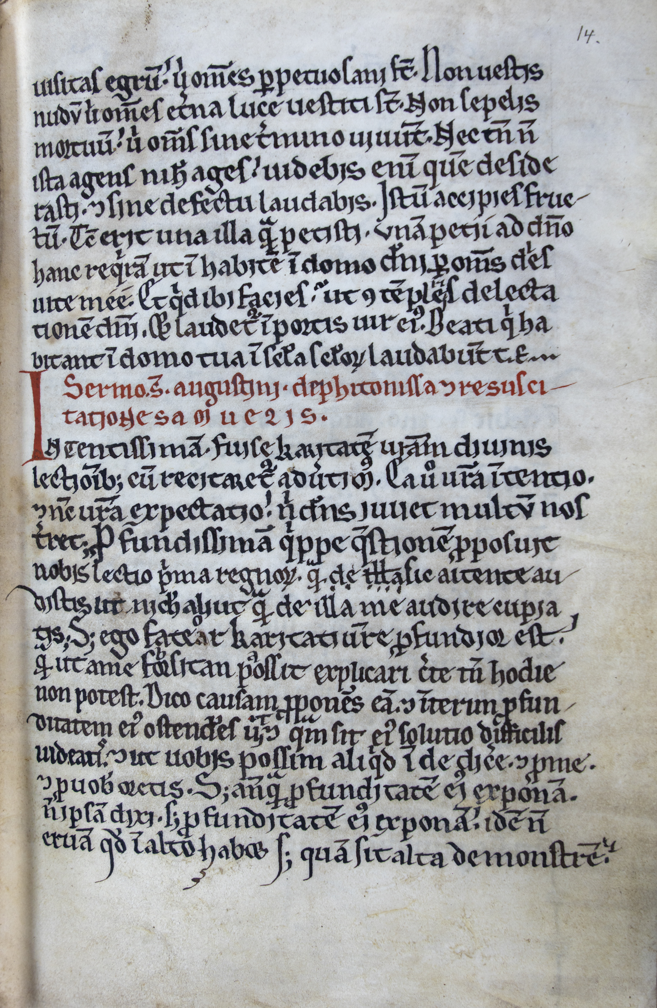 The first page of one of the two new sermons by St. Augustine. | Credit: Pelplin, Ms. 114 (195), fol. 18v (Copyright: Pelplin Diocesan Library)