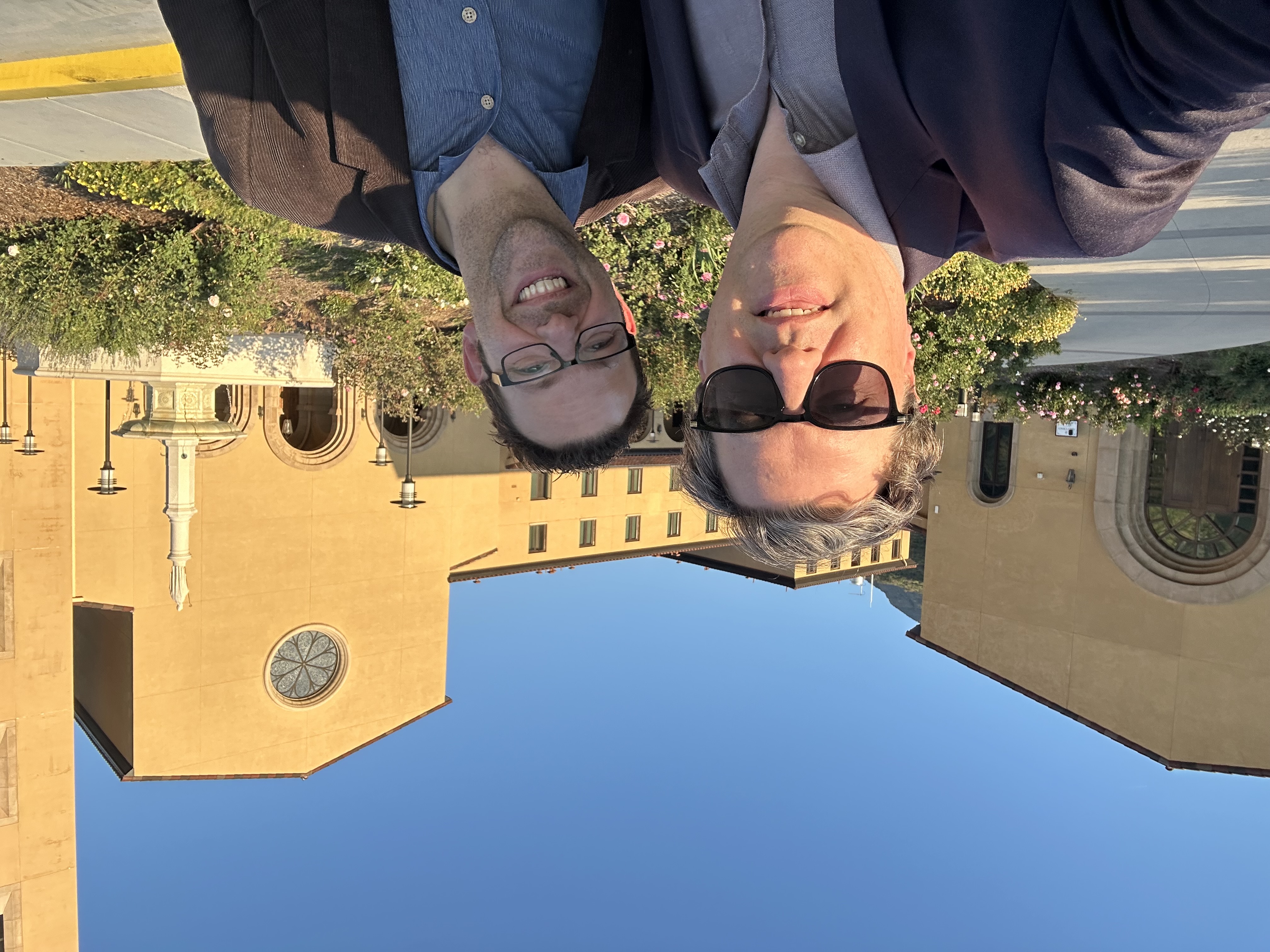 Chapman University professor Andrew Jordan, left, and Professor Vincenzo Tamma, founding director of the Quantum Science and Technology Hub at the University of Portsmouth in the U.K. | Credit: Photo courtesy of Andrew Jordan