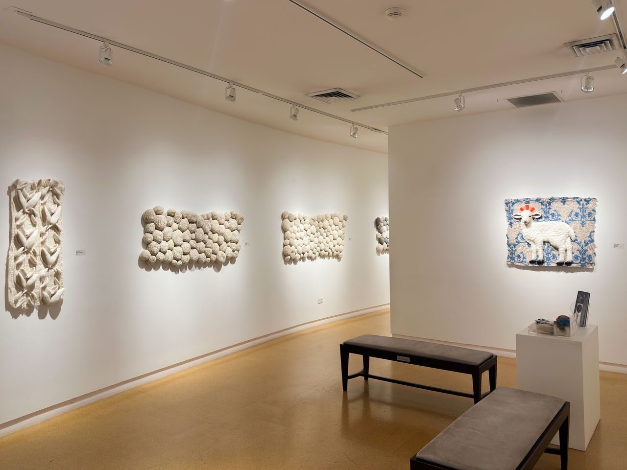 Catholic artist Holly Guertin’s wool and fiber art on display in her “Hand in Hand” exhibit at Waterworks Visual Arts Center in Salisbury, North Carolina. | Credit: Holly Guertin