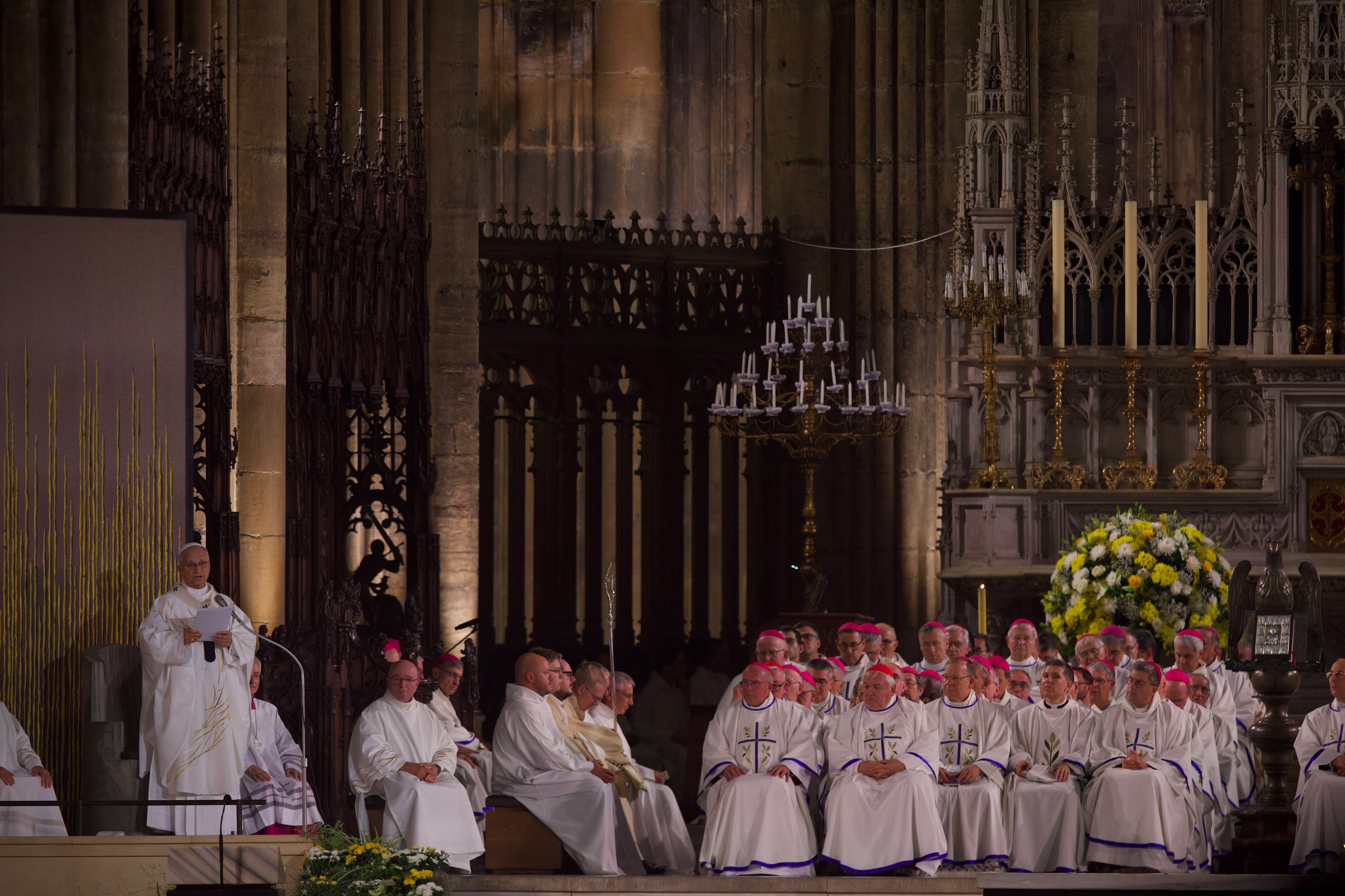 Pope Leo XIV delivers his homily during Mass on Sept. 28, 2026, in the Cathedral of St. Stephen in Metz, France. | Credit: Daniel Ibáñez/EWTN News