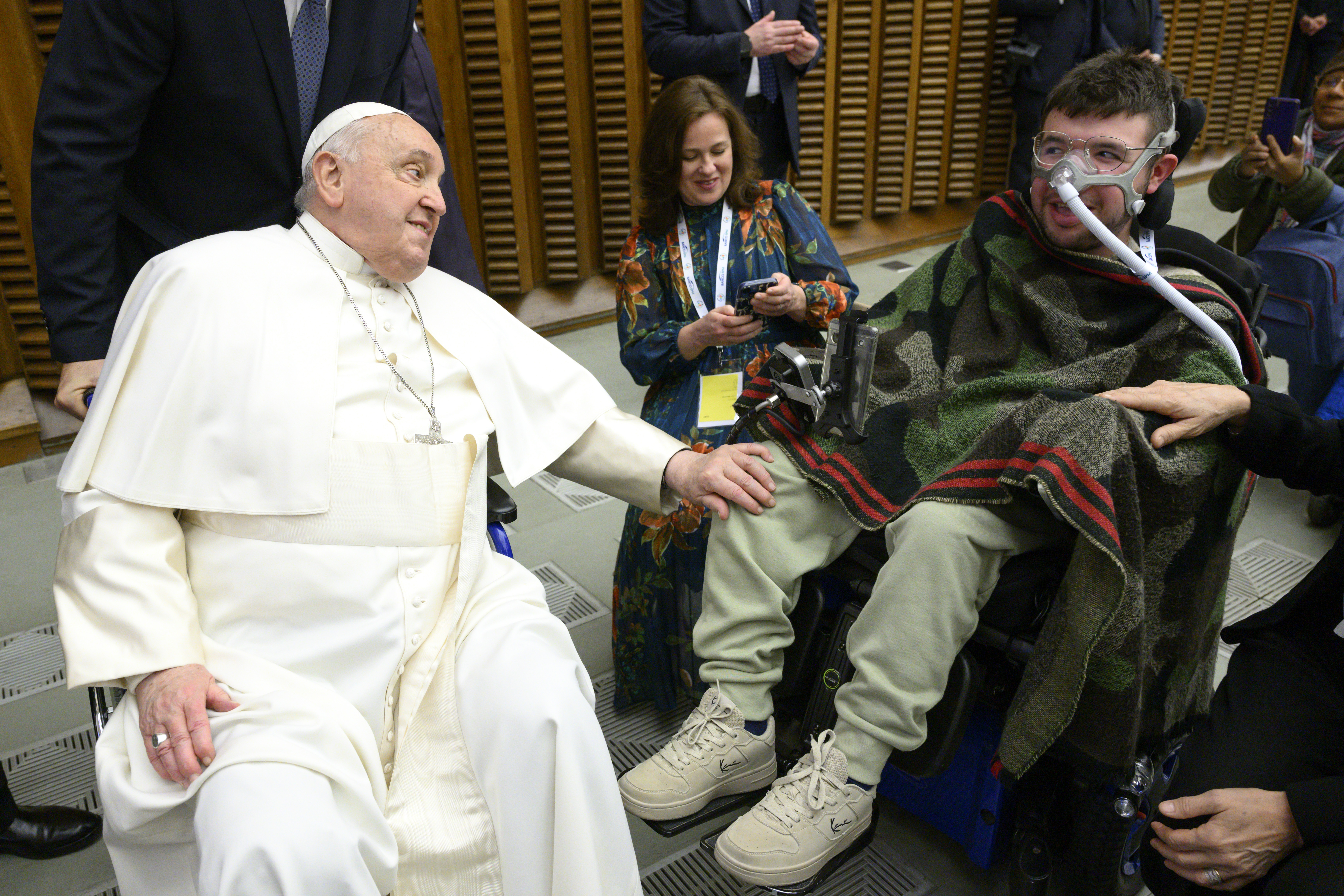 Giacomo Mattivi meets Pope Francis. | Credit: Vatican News