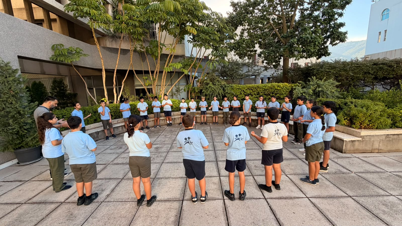 Students from schools in the Maronite Diocese of Antelias pray the rosary for peace. | Credit: Photo courtesy of the Maronite Diocese of Antelias