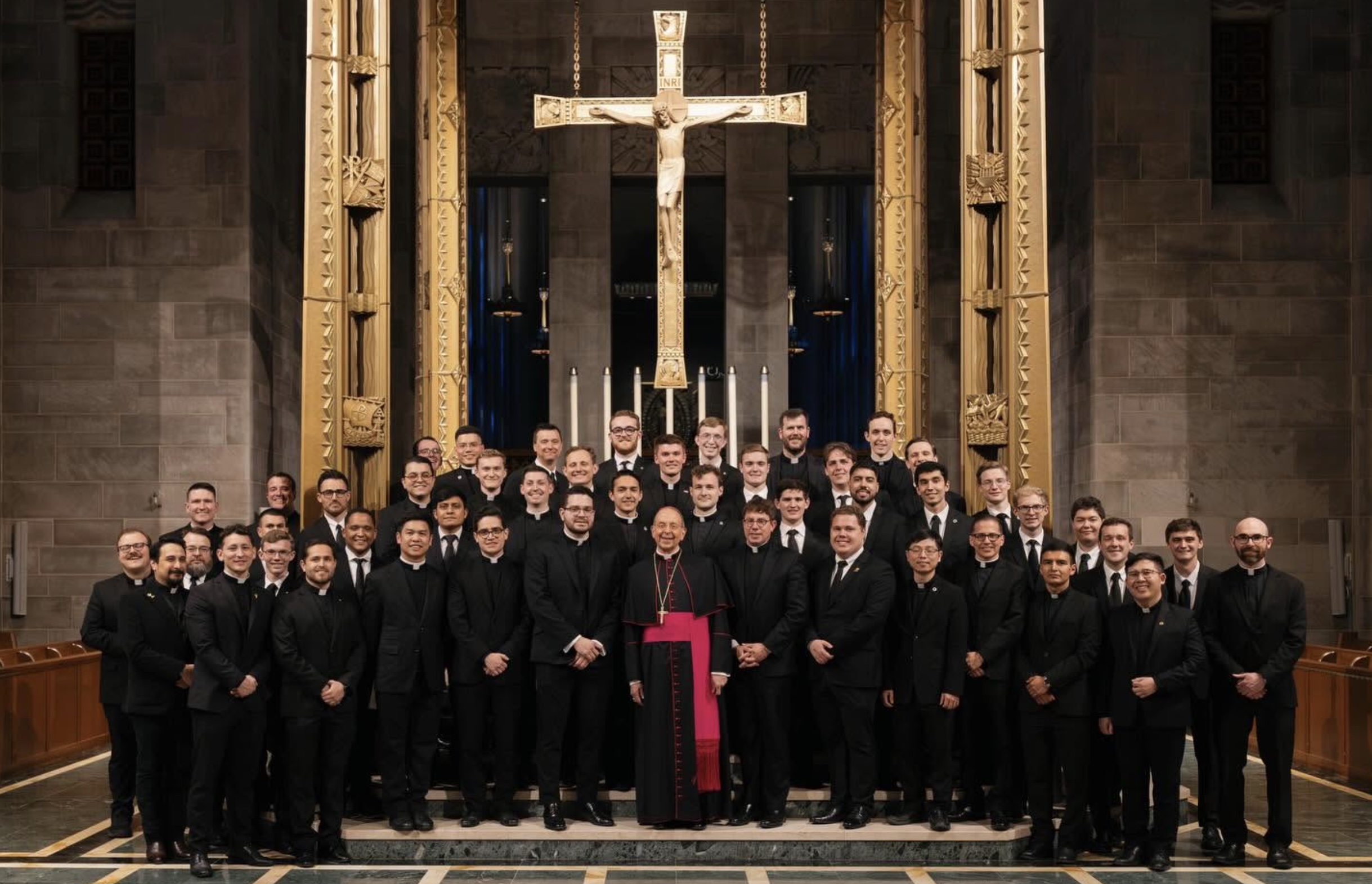 Archbishop William E. Lori of Baltimore with seminarians in April 2026. | Credit: Photo courtesy of the Archdiocese of Baltimore