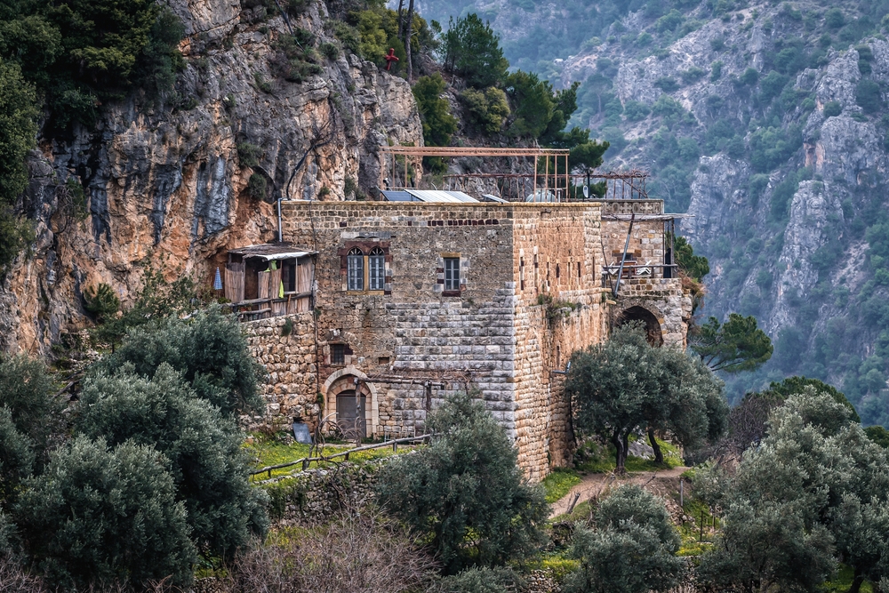 Monastery of Our Lady of Qannoubine in Kadisha Valley in North Governorate region of Lebanon. | Credit: Fotokon/Shutterstock