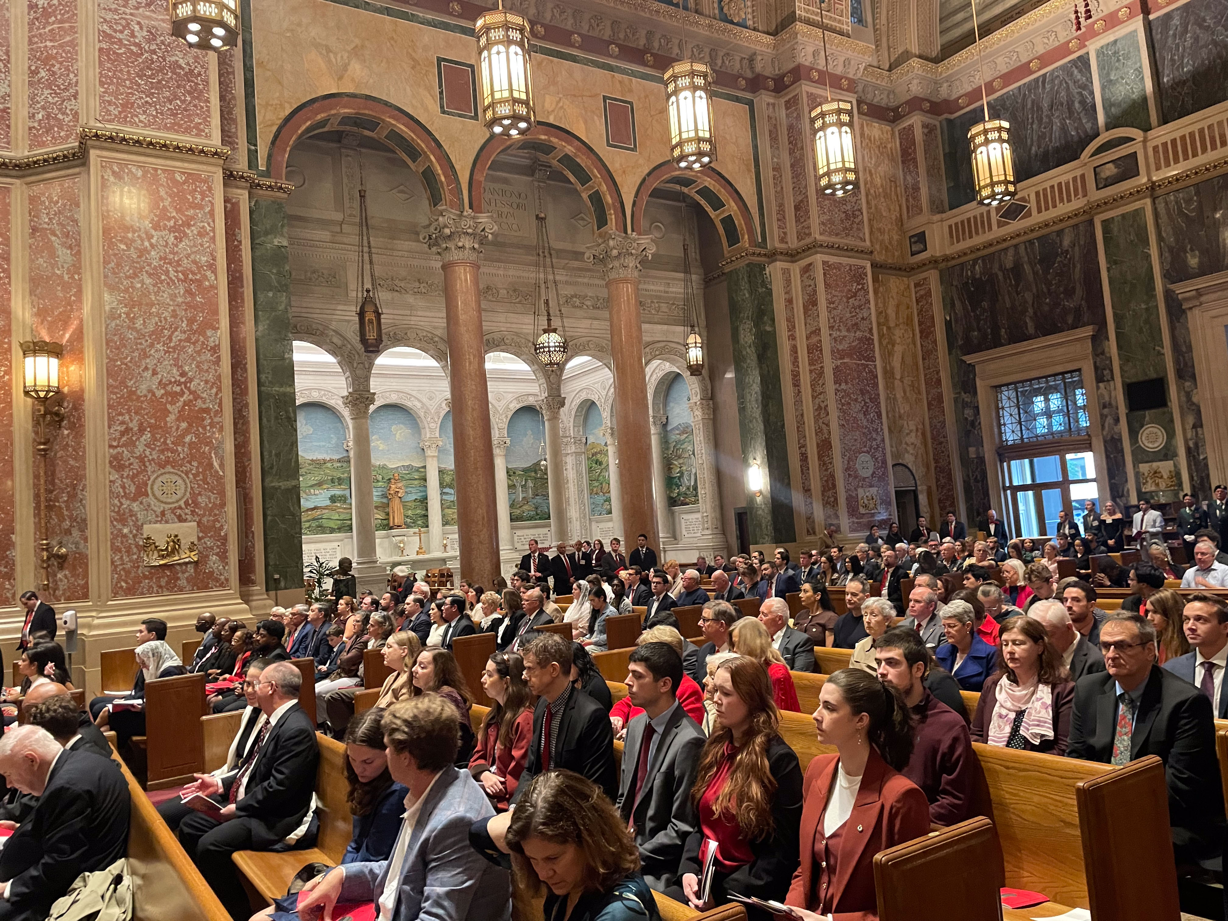 Red Mass attendees sit in the pews at the Cathedral of St. Matthew the Apostle on Oct. 4, 2026, in Washington, D.C. | Credit: Emma R.C. Lyons/EWTN News
